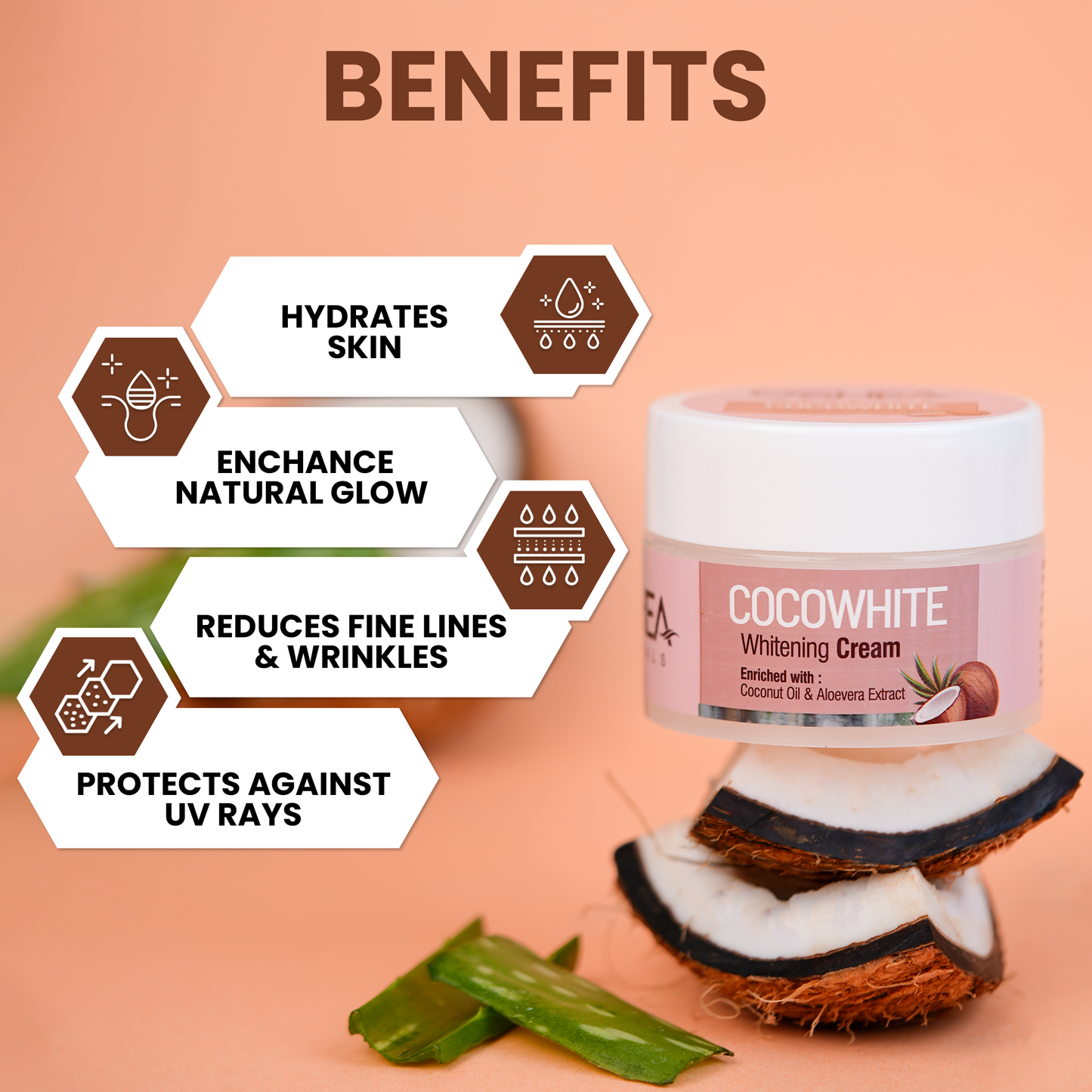 OSHEA COCOWHITE WHITENING CREAM 50G