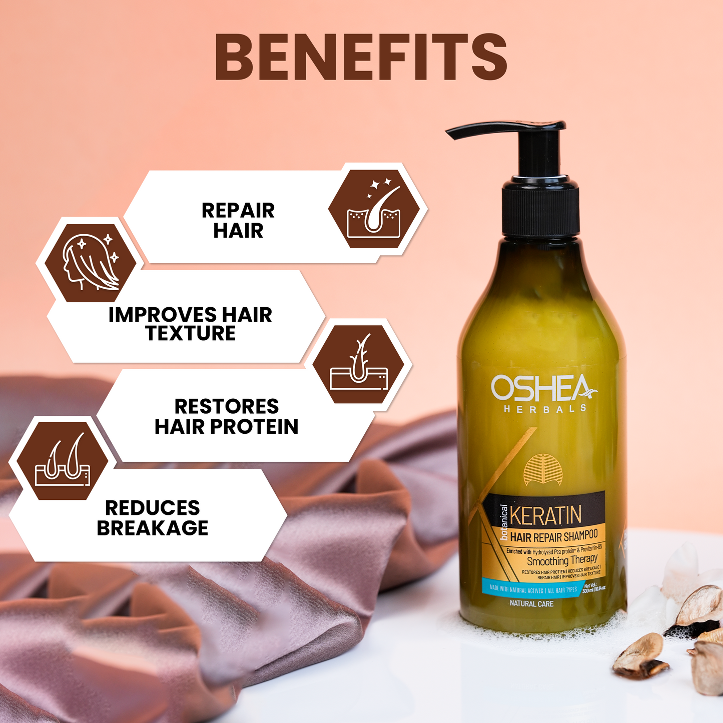 OSHEA KERATINE HAIR REPAIR SHAMPOO 500ML