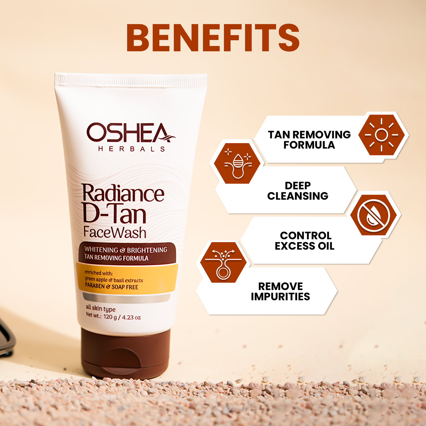 OSHEA RADIANCE D TAN FACE WASH 120G