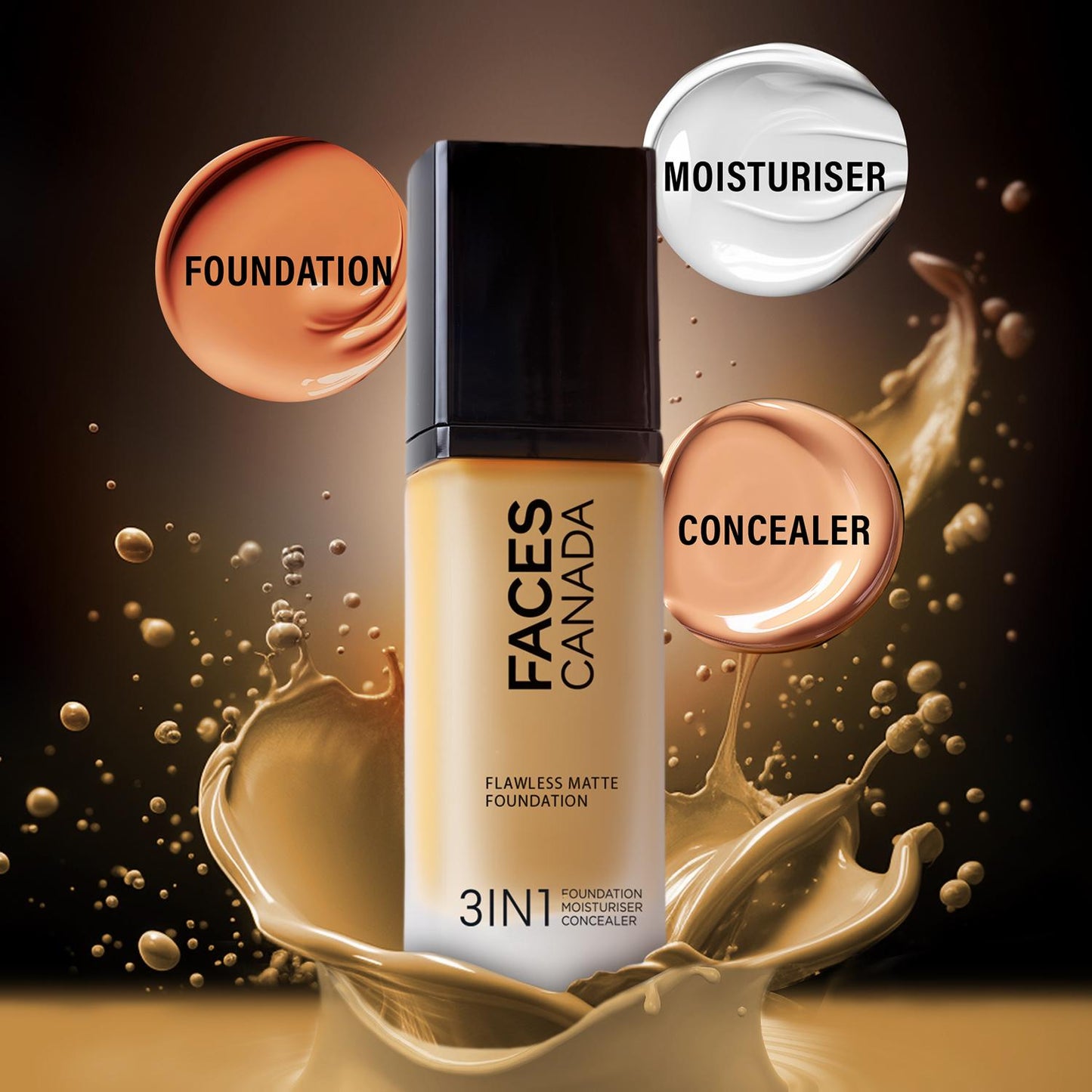 FACES FLAWLESS MATTE FOUNDATION 3 IN 1 042 WARM SAND 30ML