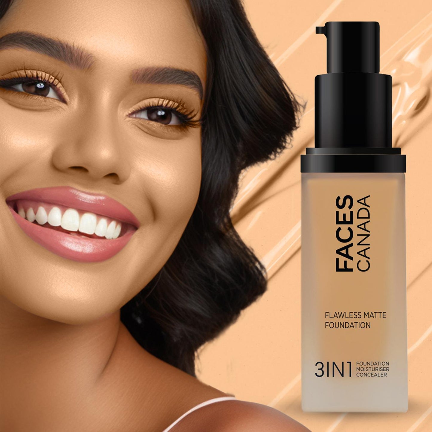 FACES FLAWLESS MATTE FOUNDATION 3 IN 1 041 SOFT SAND 30ML