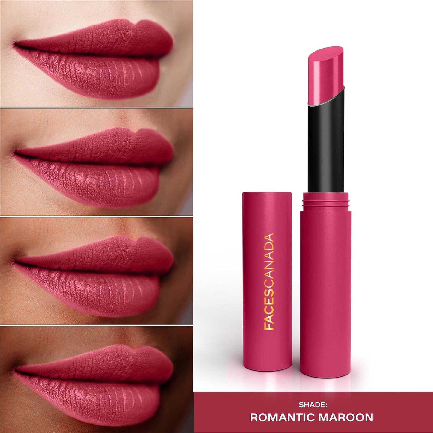 FACES LONG STAY MATTE 3 IN 1 LIPSTICK 01 ROMANTIC MAROON (CC5638) 2G