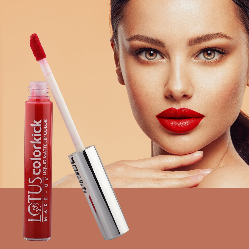 LOTUS MAKEUP COLORKICK LIQUID MATTE LIP COLOR CLM08 FIRE RED