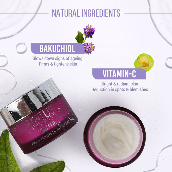 LOTUS HERBALS YOUTHRX RETINOL+VITAMIN C WITH NATURAL BAKUCHIOL FIRM & BRIGHT NIGHT CREAM 50G