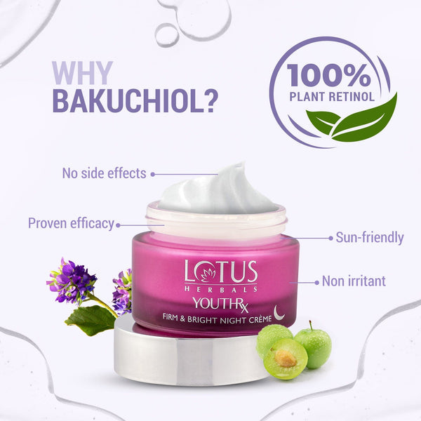 LOTUS HERBALS YOUTHRX RETINOL+VITAMIN C WITH NATURAL BAKUCHIOL FIRM & BRIGHT NIGHT CREAM 50G