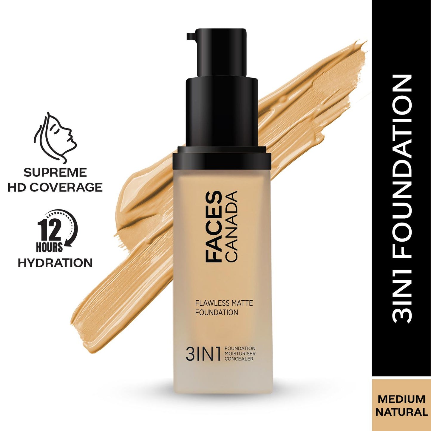 FACES FLAWLESS MATTE FOUNDATION 3 IN 1 022 MEDIUM NATURAL 30ML