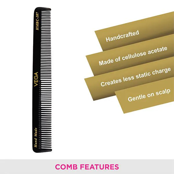 VEGA HANDMADE BLACK HAIR COMB HMBC 107