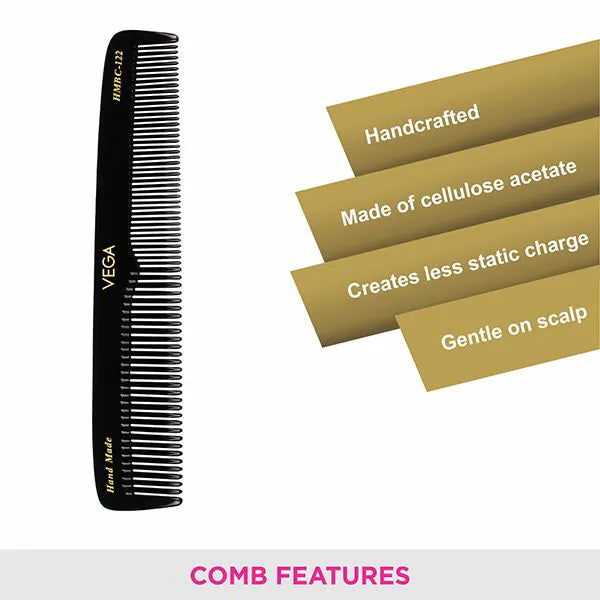 VEGA HANDCRAFTED BLACK HAIR COMB HMBC 122