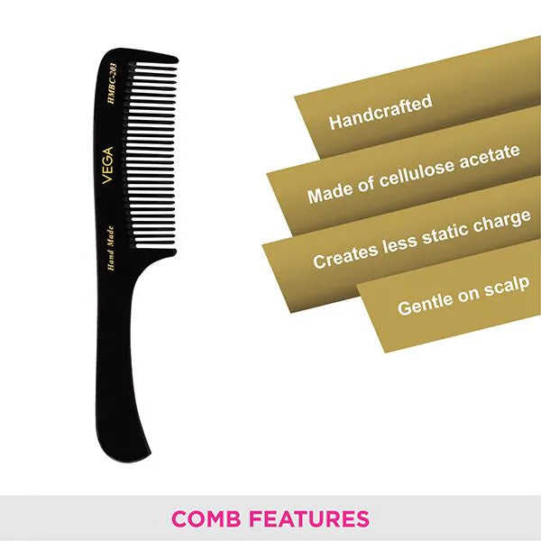 VEGA HANDMADE BLACK HAIR COMB HMBC 203