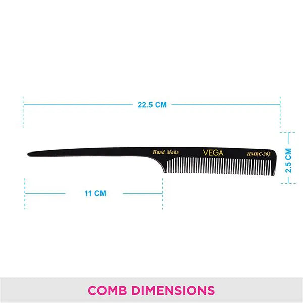 VEGA HANDMADE BLACK HAIR COMB HMBC 303