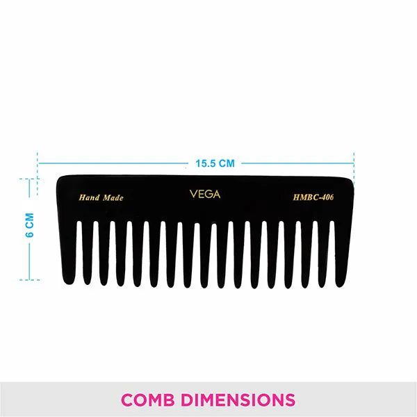 VEGA HANDMADE BLACK HAIR COMB HMBC 406 1 N