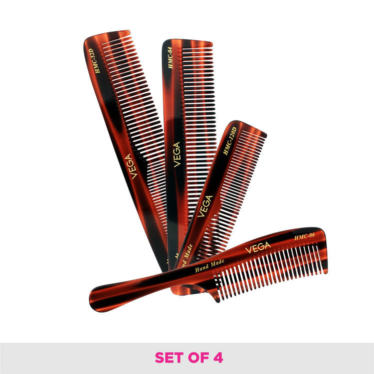 VEGA HANDMADE HAIR COMB SET OF 4 HMCS 04 PCS