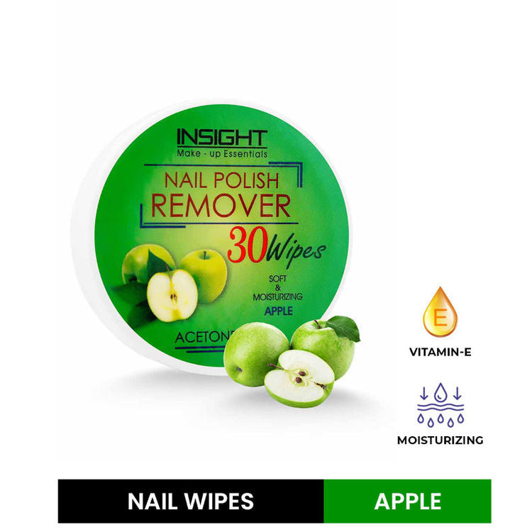 INSIGHT NAIL PAINT REMOVER GREEN APPLE 30 WIPES