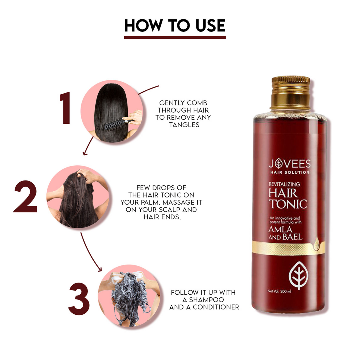 JOVEES HAIR TONIC AMLA AND BEAL 200ML