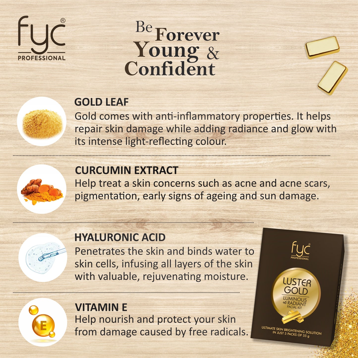 FYC PROFESSIONAL FACIAL KIT LUSTER GOLD