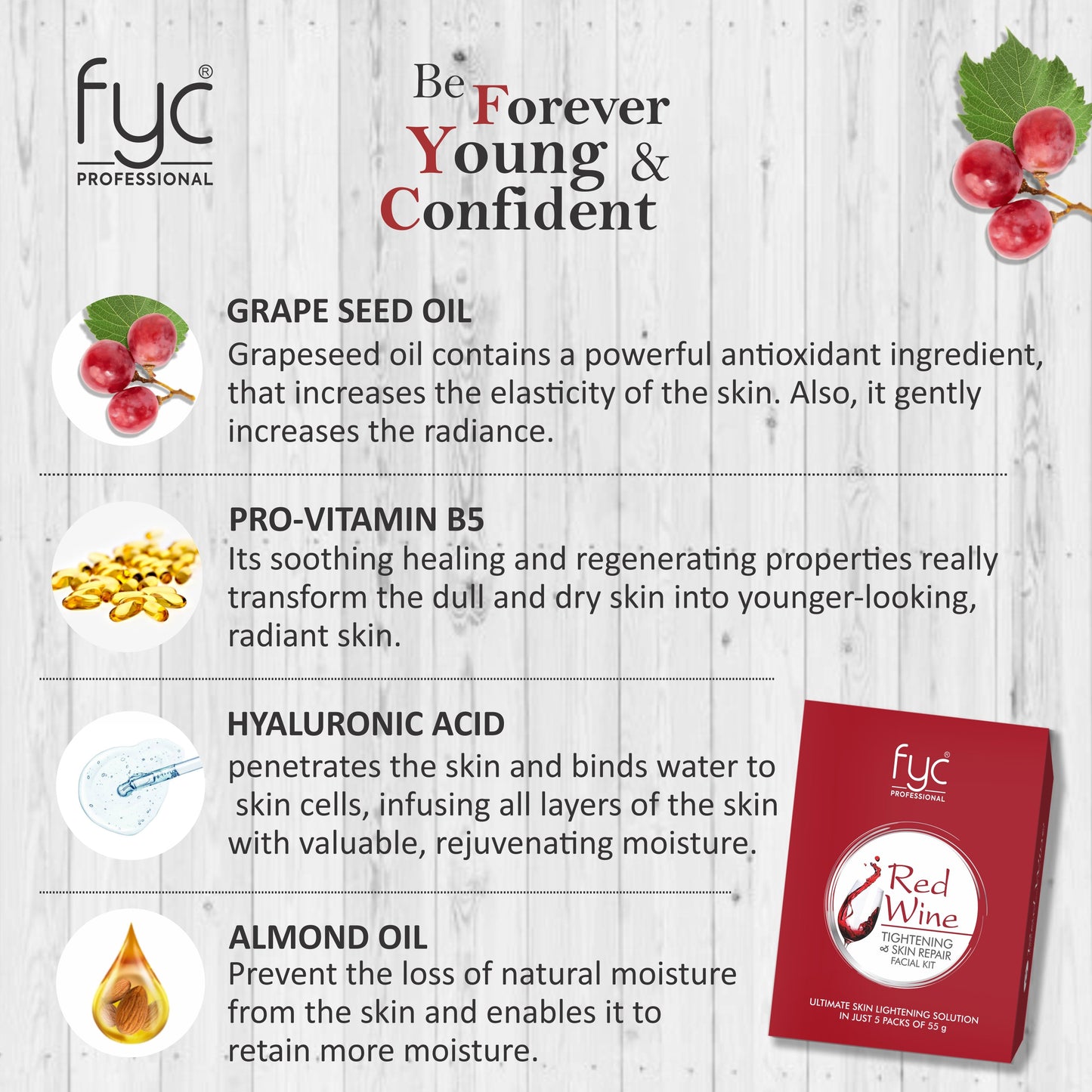 FYC PROFESSIONAL FACIAL KIT RED WINE