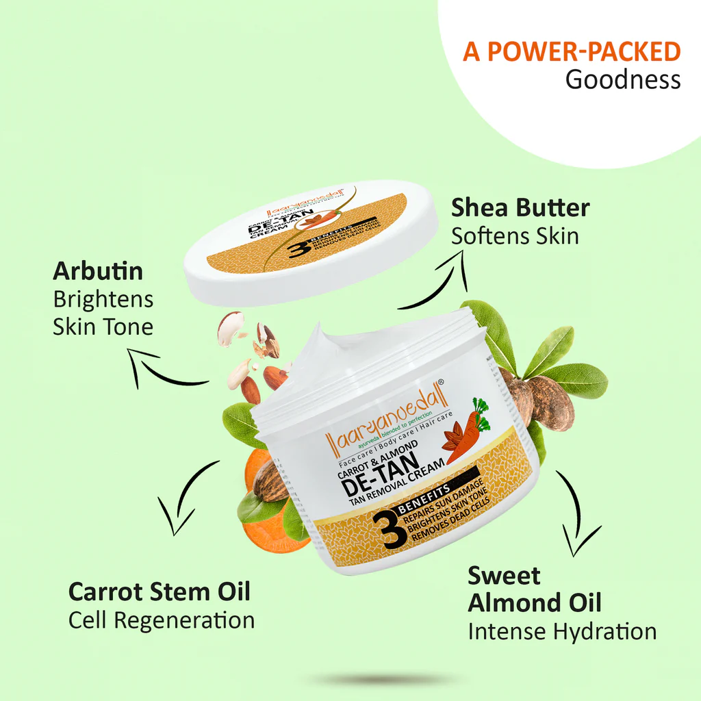 ARYANVEDA CARROT & ALMOND DE TAN TAN REMOVAL PACK 50G