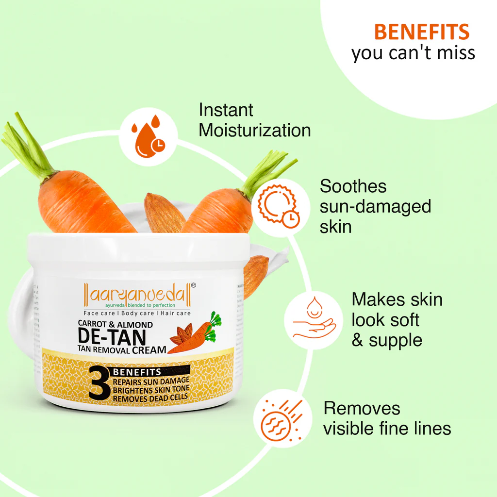 ARYANVEDA CARROT & ALMOND DE TAN TAN REMOVAL PACK 50G