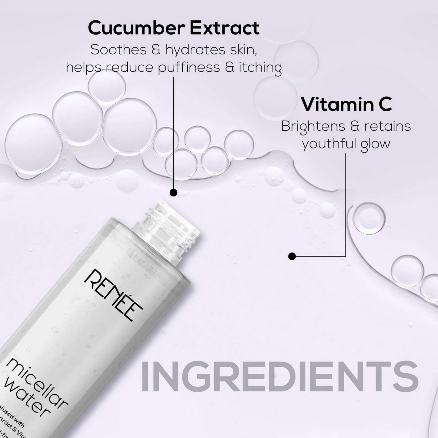 RENEE MICELLAR WATER INFUSED WITH CUCUMBER EXTRACT & VITAMIN C ALCOHOL-FREE 120ML