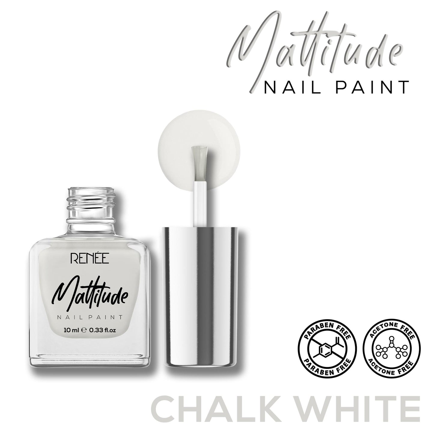 RENEE MATTITUDE NAIL PANIT CHALK WHITE 10ML