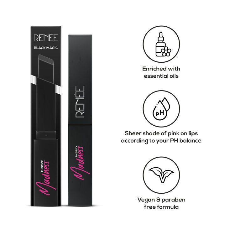 RENEE MADNESS PH STICK BLACK LIPSTICK PINK PAYOFF