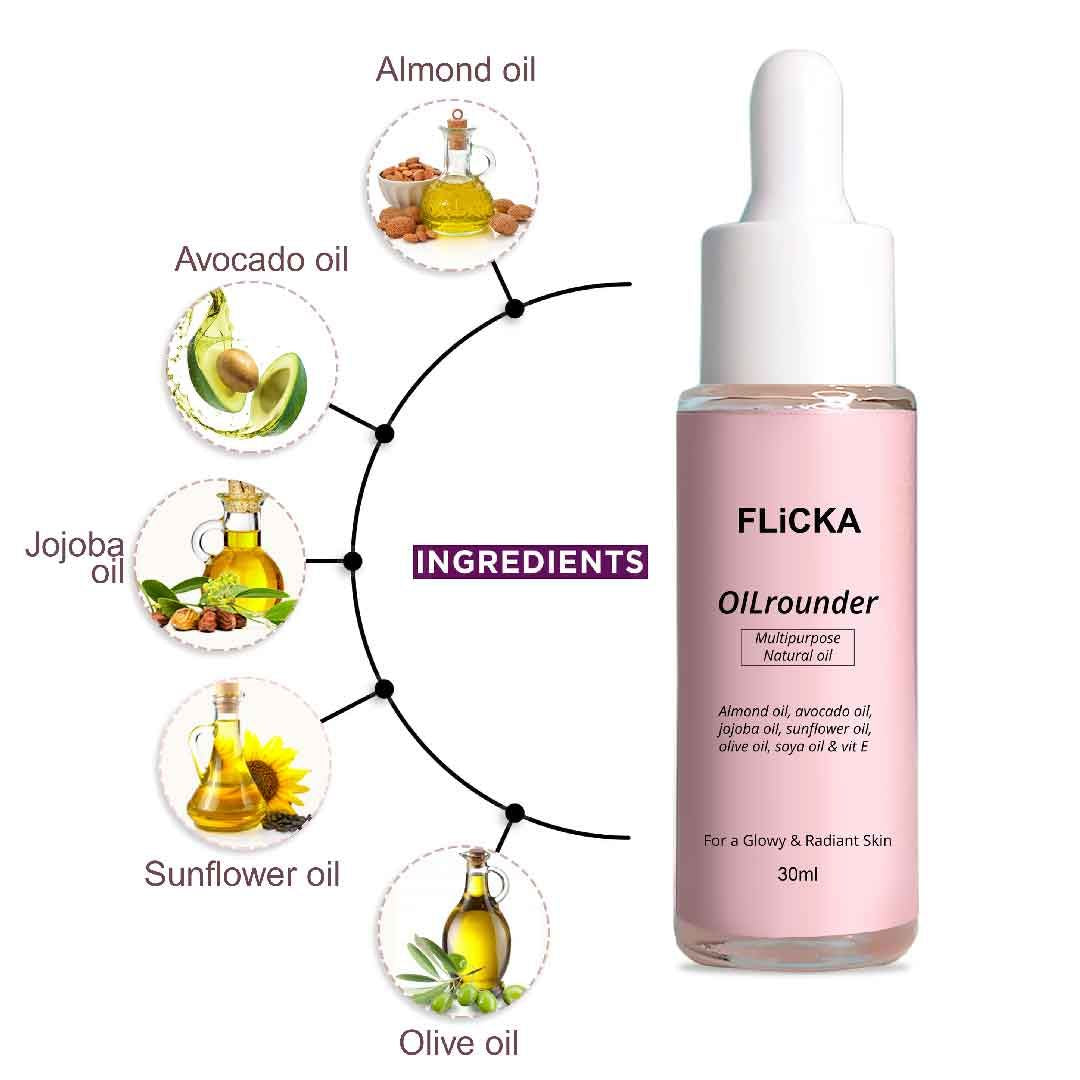 FLICKA OIL ROUNDER PRE-POST MAKEUP OIL 30ML