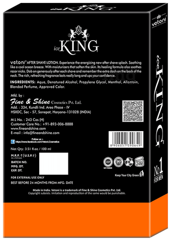 VETONI ICE KING AFTER SHAVE LOTION 100 ML ORANG