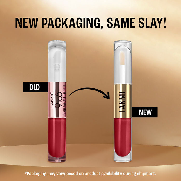 LAKME 9TO5 LIQUID LIPSTICK MATTE TO GLASS MR 03 VINTAGE RED 7.6ML