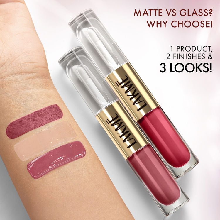 LAKME 9TO5 LIQUID LIPSTICK MATTE TO GLASS MR 03 VINTAGE RED 7.6ML