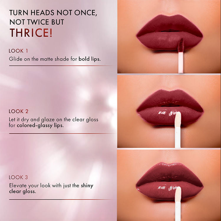 LAKME 9TO5 LIQUID LIPSTICK MATTE TO GLASS MR 03 VINTAGE RED 7.6ML