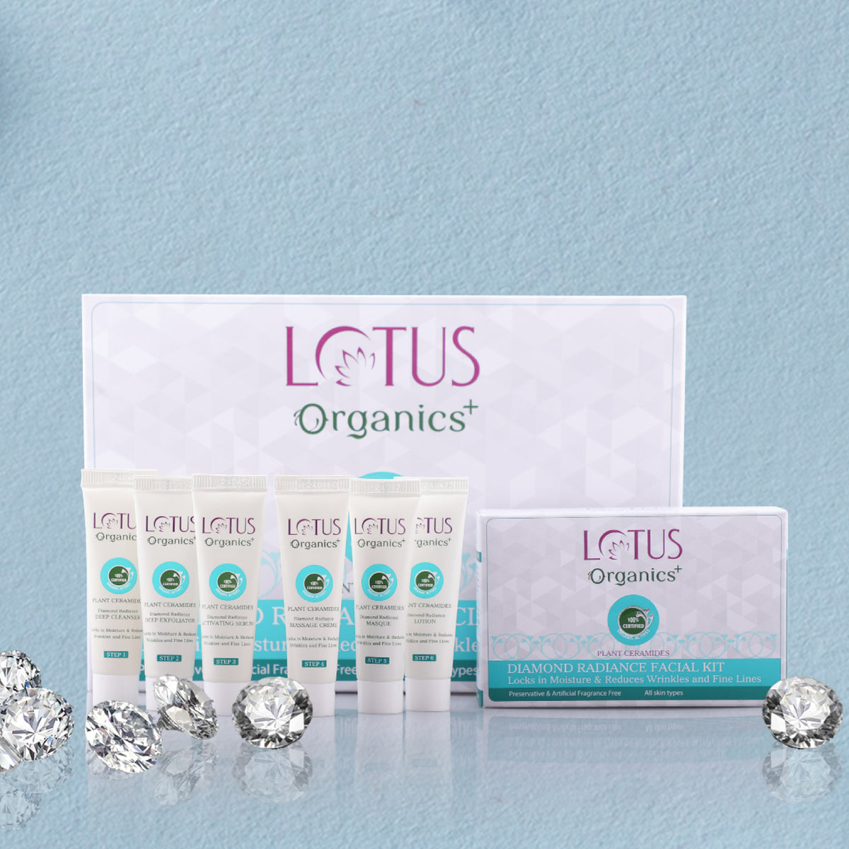 LOTUS ORGANICS DIAMOND RADIANCE FACIAL KIT 10G