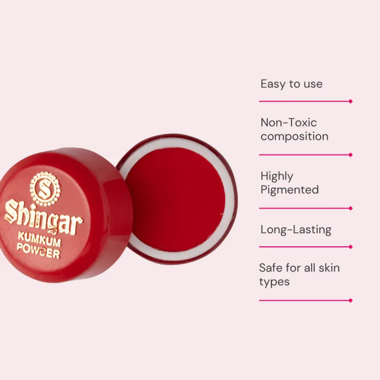 शिंगार गहरा लाल कुमकुम पाउडर 2.5 ग्राम