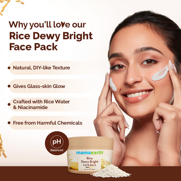 MAMAEARTH RICE DEWY BRIGHT FACE PACK 200G
