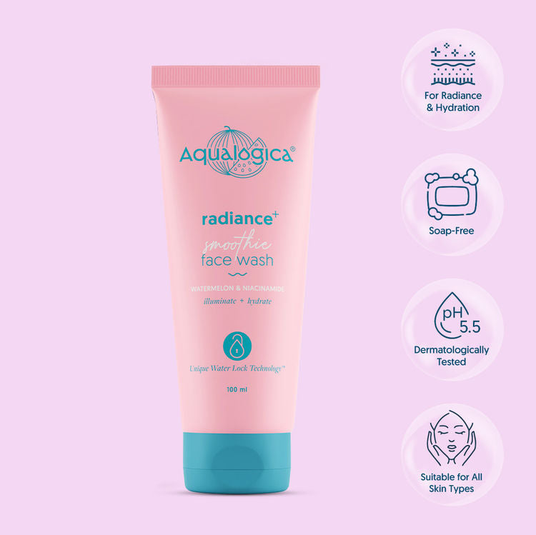 AQUALOGICA RADIANCE+SMOOTHIE FACE WASH 100ML