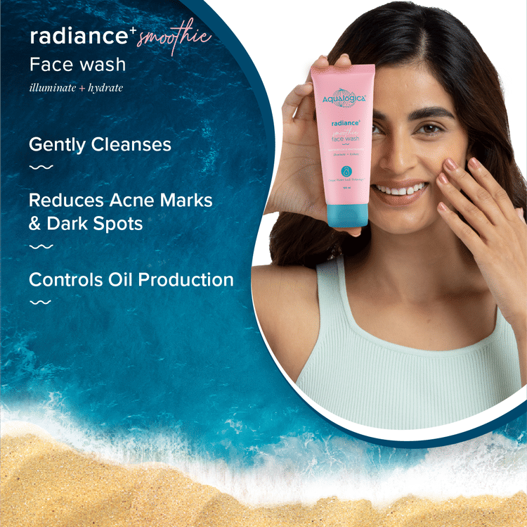 AQUALOGICA RADIANCE+SMOOTHIE FACE WASH 100ML