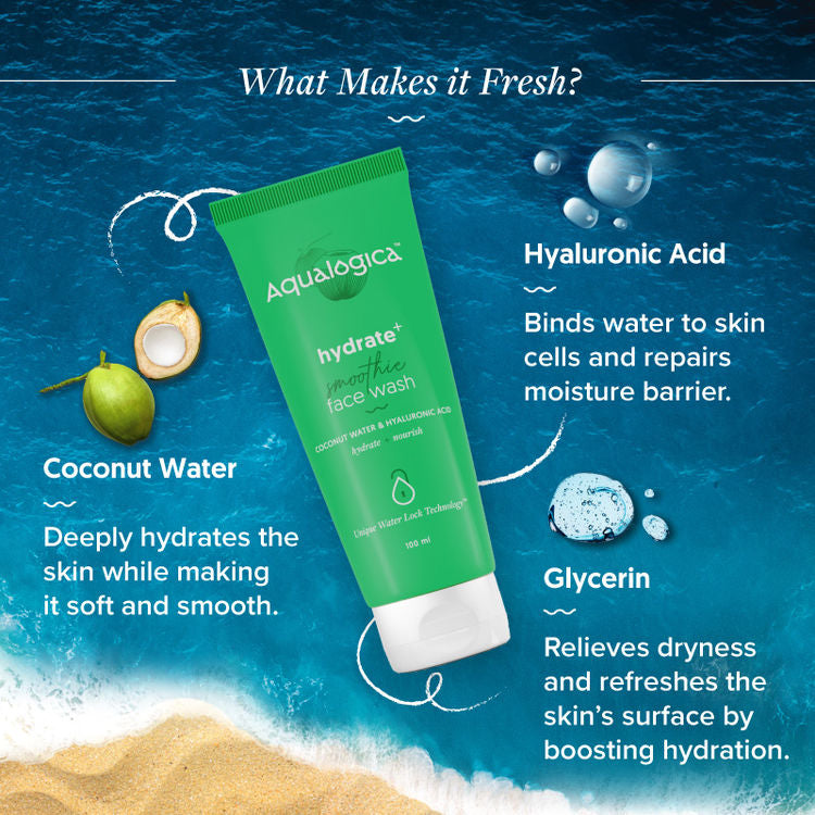 AQUALOGICA HYDRATE+SMOOTHIE FACE WASH 100ML