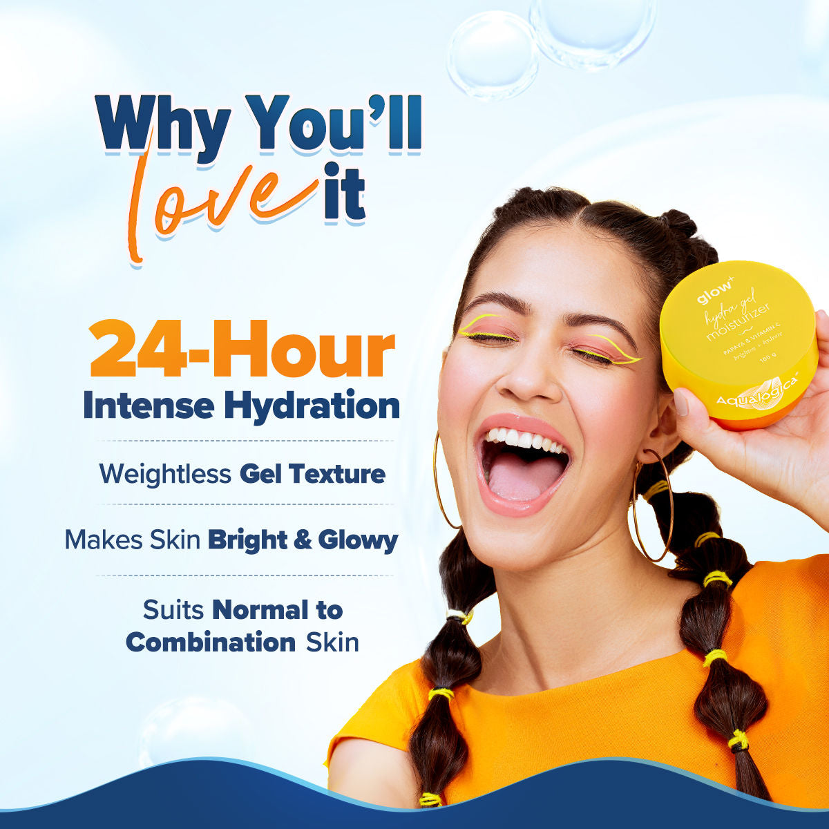 AQUALOGICA GLOW+HYDRA GEL MOISTURIZER 100G