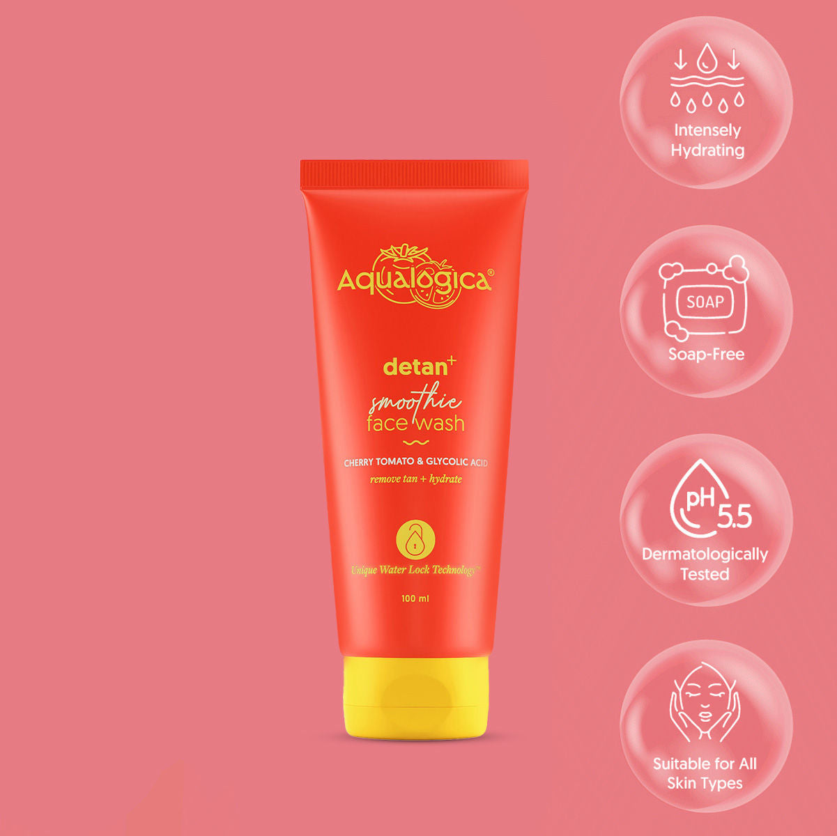 AQUALOGICA DETAN+SMOOTHIE FACE WASH 100ML
