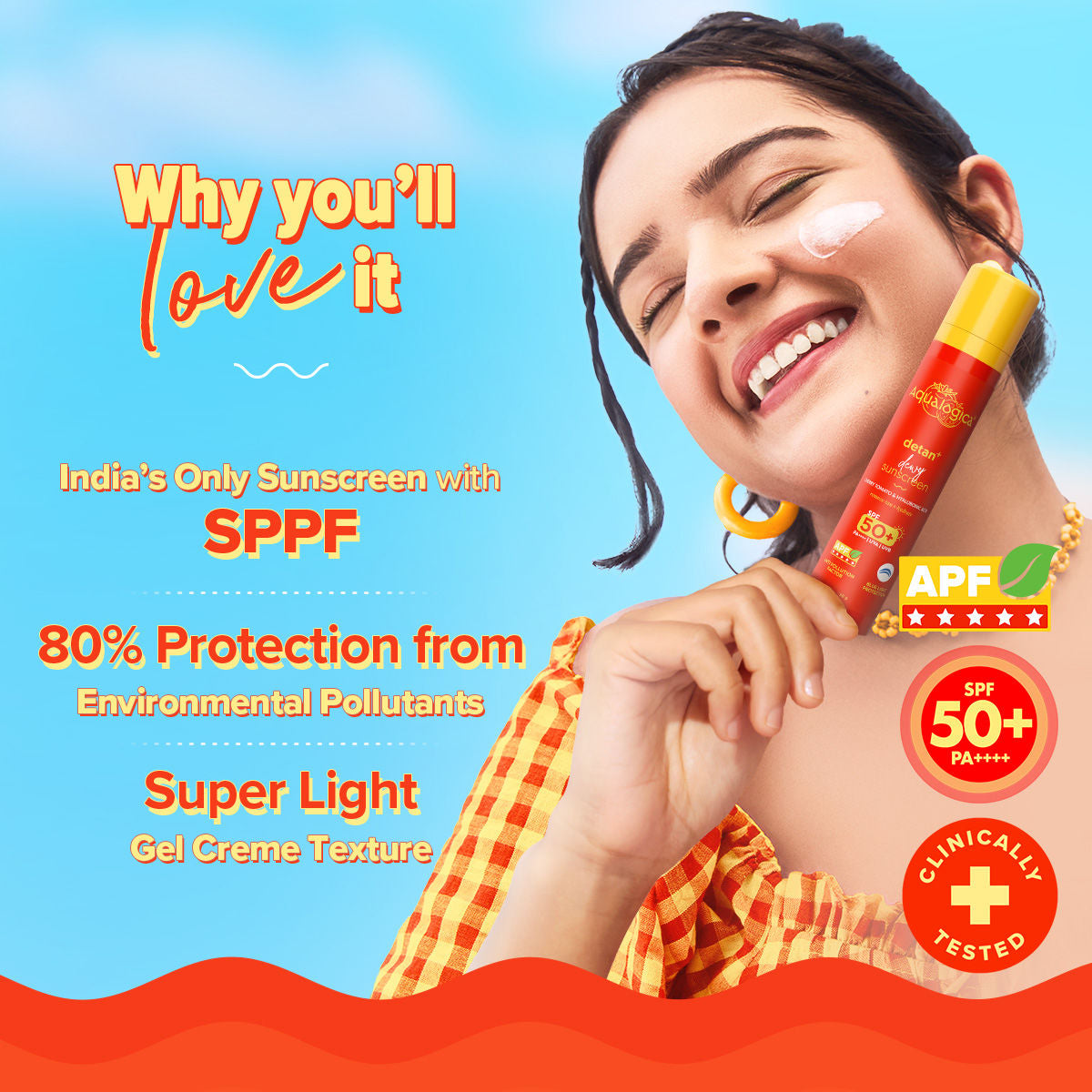 AQUALOGICA DETAN+DEWY SUNSCREEN SPF 50+ 50G