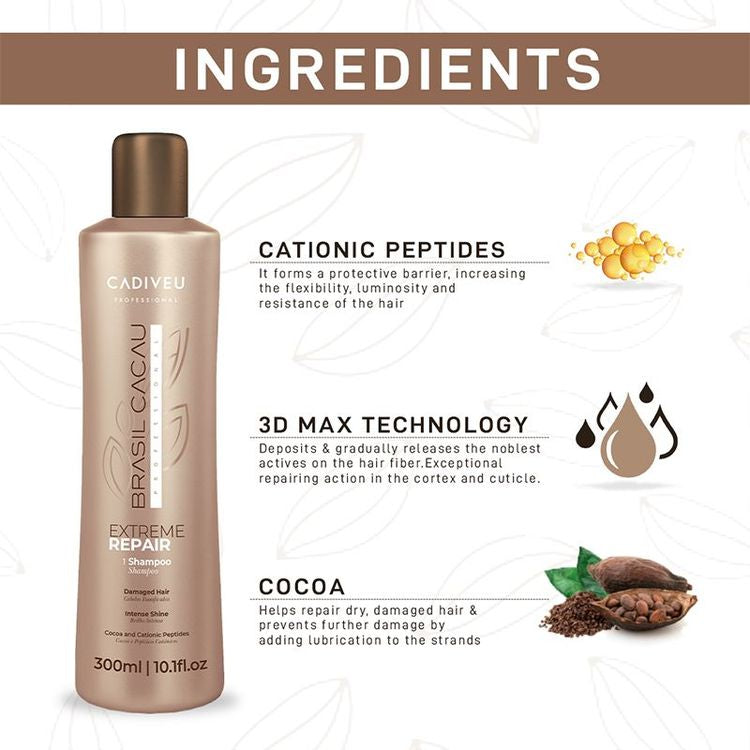 CADIVEU EXTREME REPAIR 1 SHAMPOO SULFATE FREE 300ML