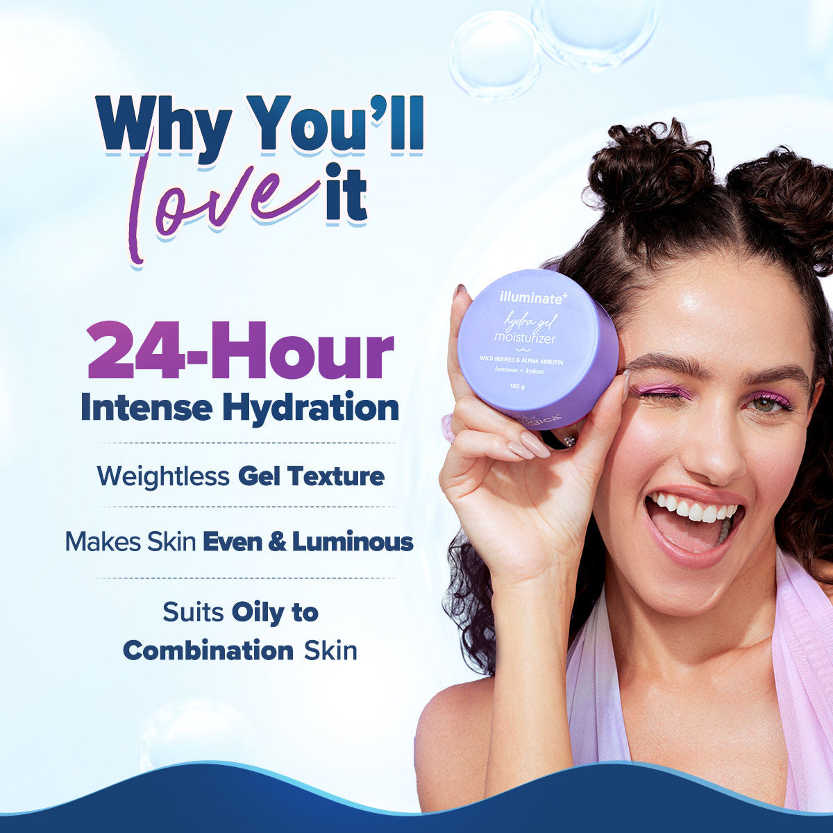 AQUALOGICA ILLUMINATE HYDRA GEL MOISTURIZER 100G