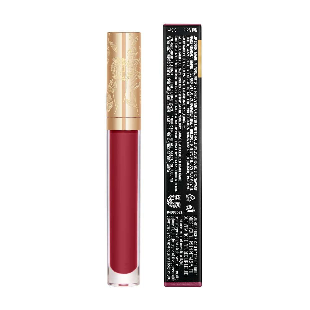 LAKME ROUGE BLOOM MATTE LIP LIQUID LIPSTICK 302 DELICATE DAISY 3.5ML