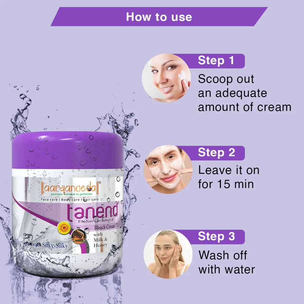 ARYANVEDA TANEND DE TAN BLEACH CREAM WITH MILK & HONEY 450GM