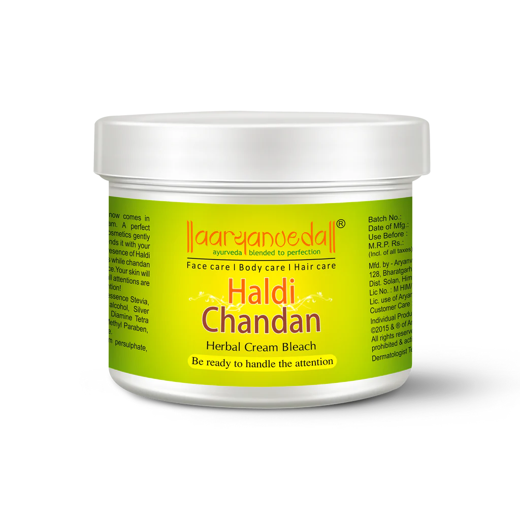 ARYANVEDA HALDI CHANDAN HERBAL CREAM BLEACH INSTANT GLOW 43G