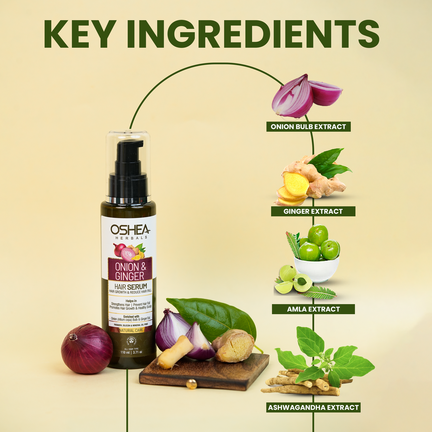 OSHEA ONION & GINGER HAIR SERUM 110ML