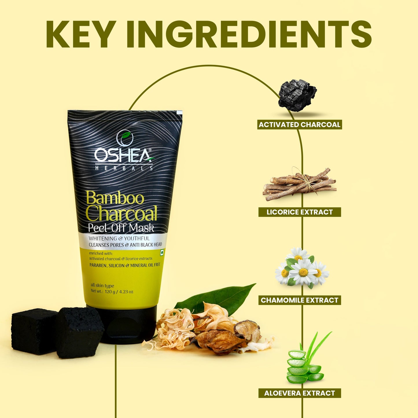 OSHEA BAMBOO CHARCOAL PEEL OFF MASK 120G