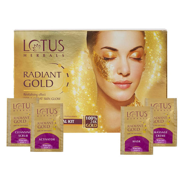 LOTUS HERBALS RADIANT GOLD CELLULAR GLOW FACIAL KIT 37G