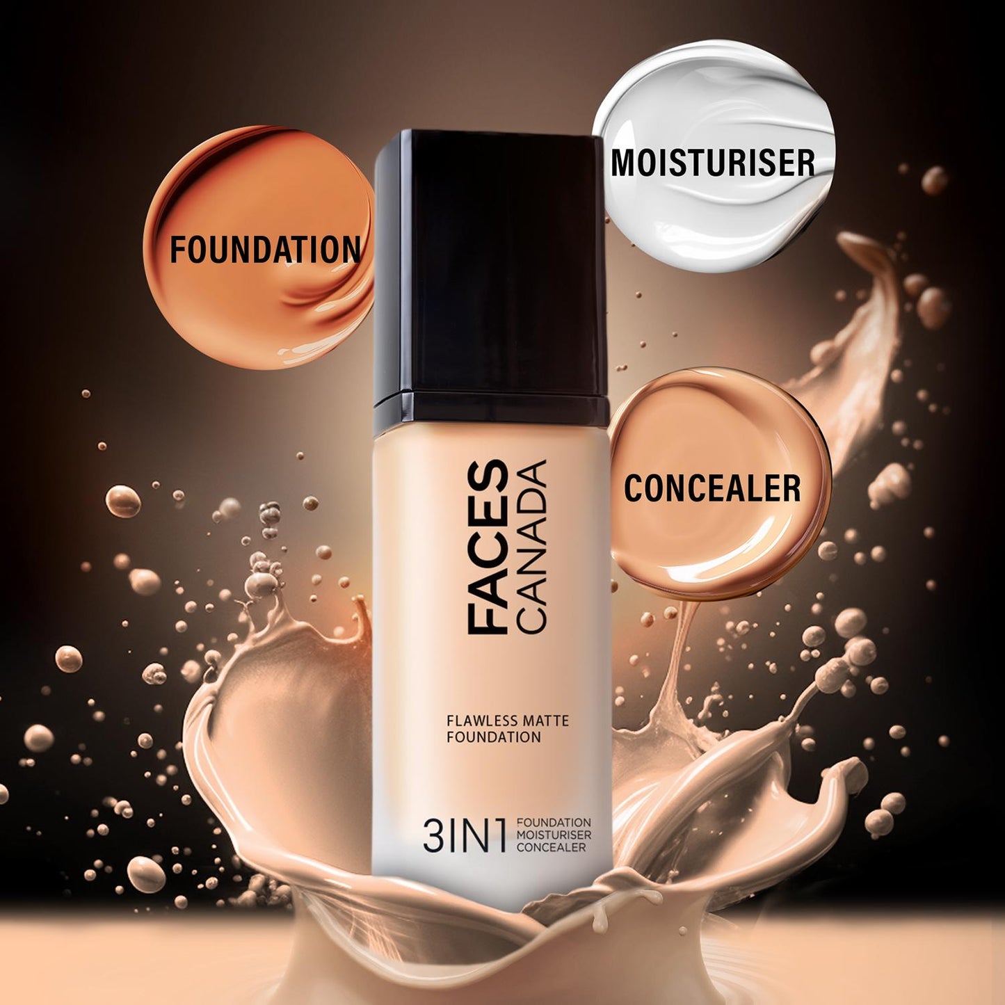 FACES FLAWLESS MATTE FOUNDATION 3 IN 1 011 ROSE IVORY 30ML