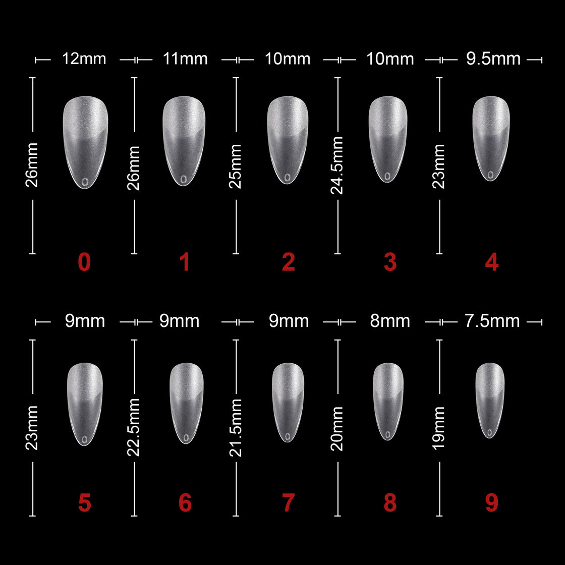 शिल्स नेल टिप्स कोरिया क्लियर वॉटरड्रॉप
