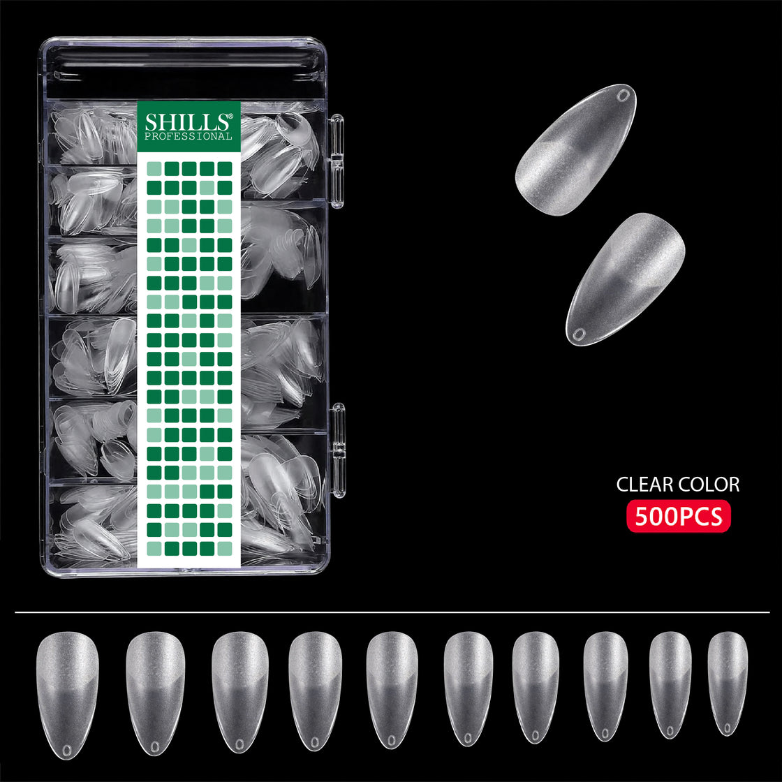 शिल्स नेल टिप्स कोरिया क्लियर वॉटरड्रॉप